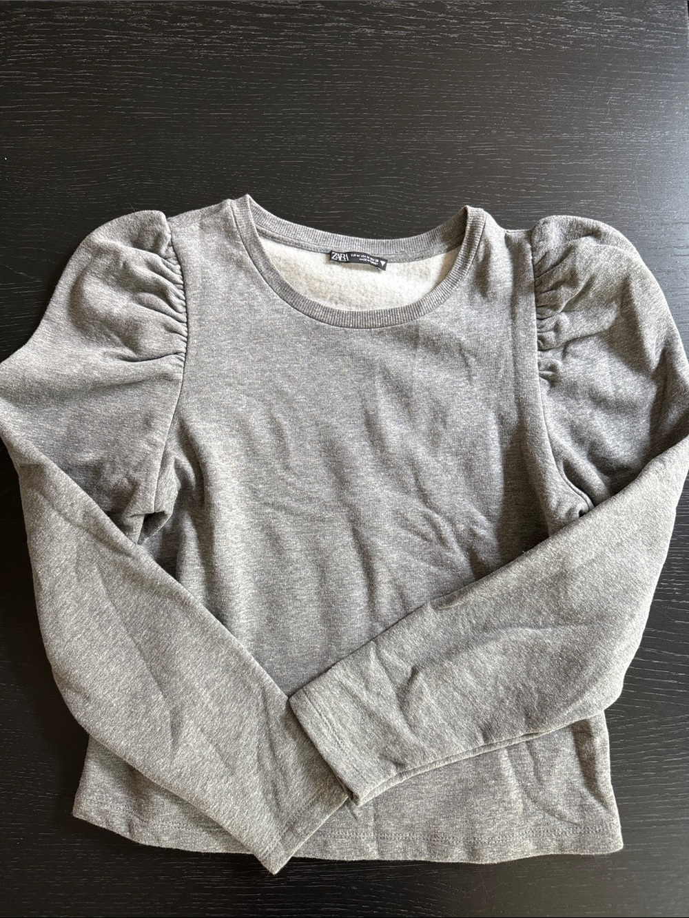 Zara Light Gray Crewneck Sweatshirt